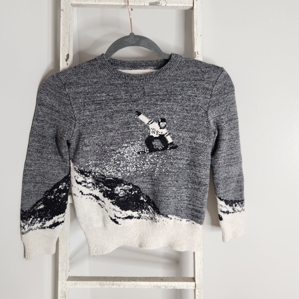 GAP kids sweater small 6-7 snowboarding ribbed hem